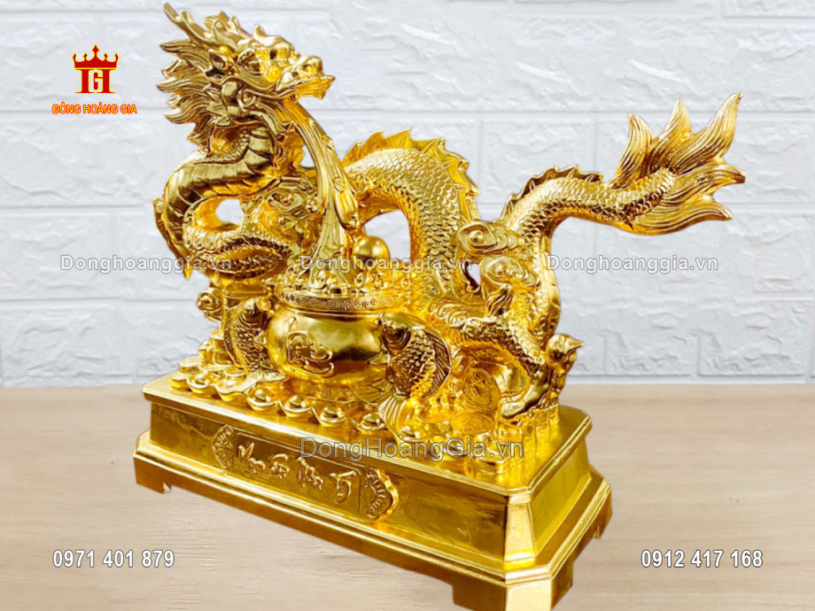 Pho tượng rồng vạn sự như ý bằng đồng mang ý nghĩa may mắn, thịnh vượng